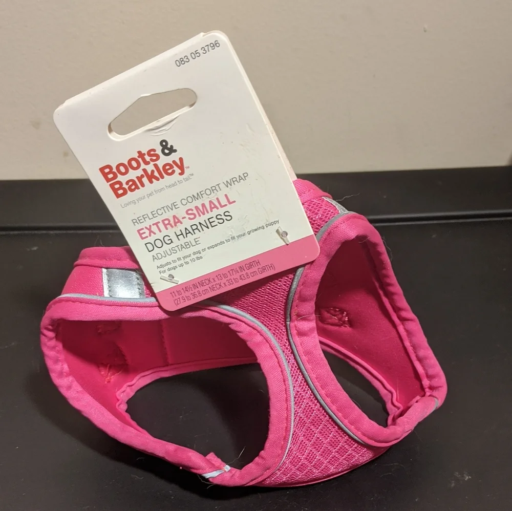 Boots & Barkley Ultimate Reflective Comfort Wrap Xs Pink Dog Cat Animal Harness